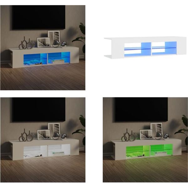 Vidaxl Mobile Tv Con Luci Led Bianco 135X39X30 Cm - Mobile Tv - Mobili Tv - Mobile Tv Con Led - Mobili Tv-image