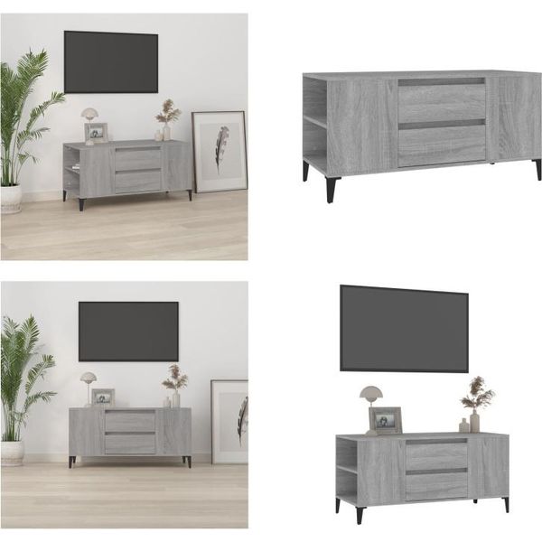 Vidaxl Mobile Tv Grigio Sonoma 102X44,5X50 Cm In Legno - Mobile Tv - Mobili Tv - Mobili Tv - Porta Tv-image