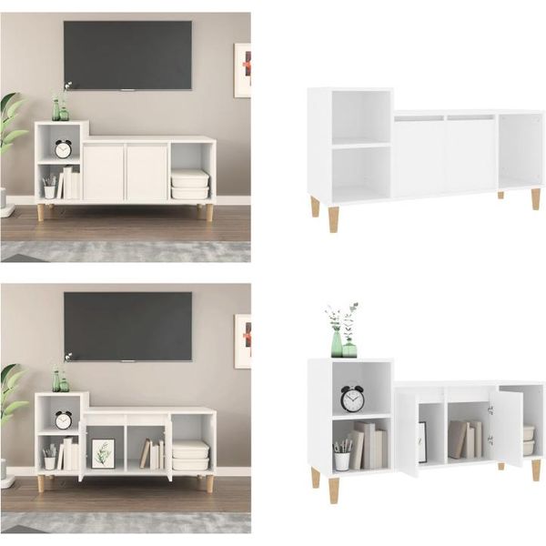 Vidaxl Mobile Tv Bianco 100X35X55 Cm In Legno - Mobile Tv - Mobili Tv - Mobili Tv - Porta Tv-image