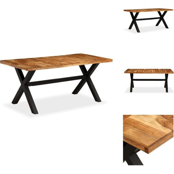 Vidaxl Tavolo Da Pranzo In Legno Massiccio Di Acacia E Mango 180 X 90 X 76 Cm - Tavoli Da Pranzo-image