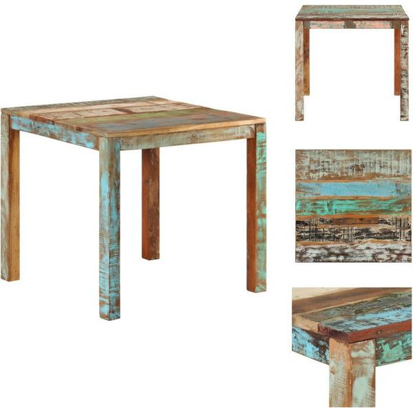 Vidaxl Tavolo Da Pranzo 82X80X76 Cm In Legno Massiccio Antico - Tavoli Da Pranzo-image