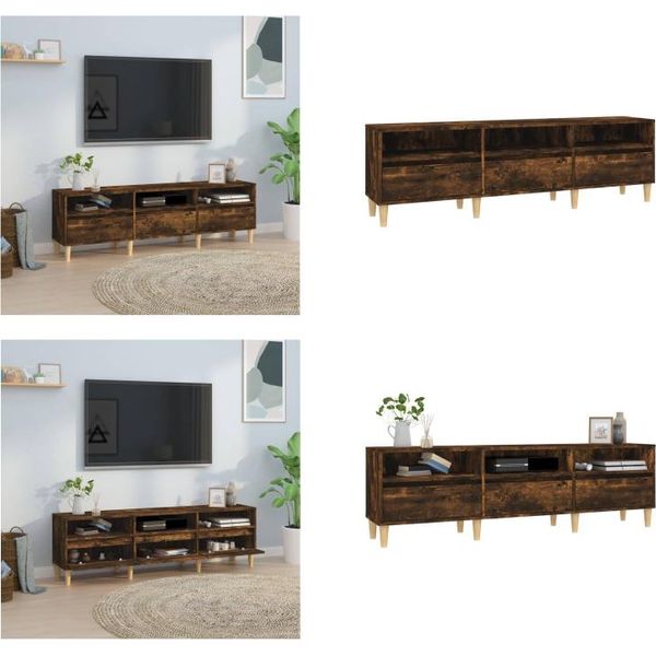 Vidaxl Mobile Tv In Rovere Fumé 150X30X44,5 Cm Materiale A Base Di Legno - Mobile Tv - Mobili Tv - Porta Tv - Mobili Tv-image