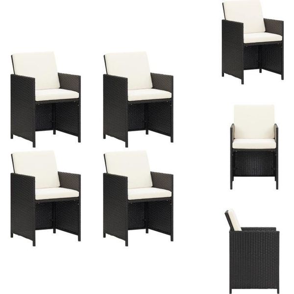 Vidaxl Sedie Da Giardino 4 Pz. Poly Rattan Nero - Sedie Da Giardino-image