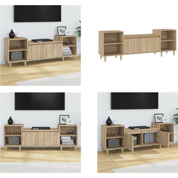 Mobile Tv Vidaxl Rovere Sonoma 160X35X55 Cm Materiale A Base Di Legno - Mobile Tv - Mobile Tv - Mobile Tv - Porta Tv-image