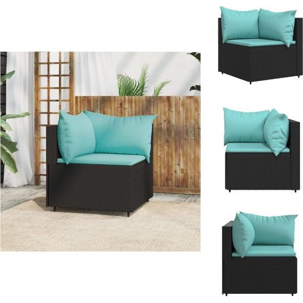 Vidaxl Divano Da Giardino Angolare Con Cuscini In Poly Rattan Nero - Divani Da Giardino-image