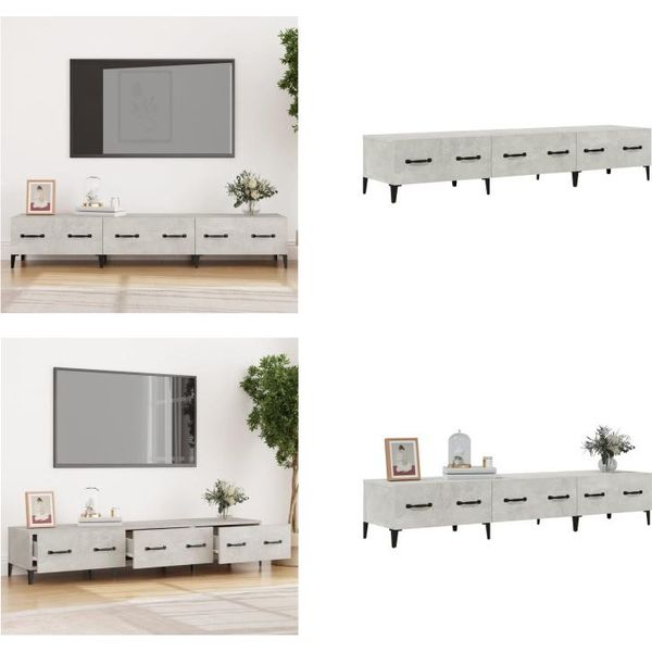 Vidaxl Mobile Tv Grigio Cemento 150X34,5X30 Cm Materiale A Base Di Legno - Mobile Tv - Mobile Tv - Mobili Tv - Porta Tv-image