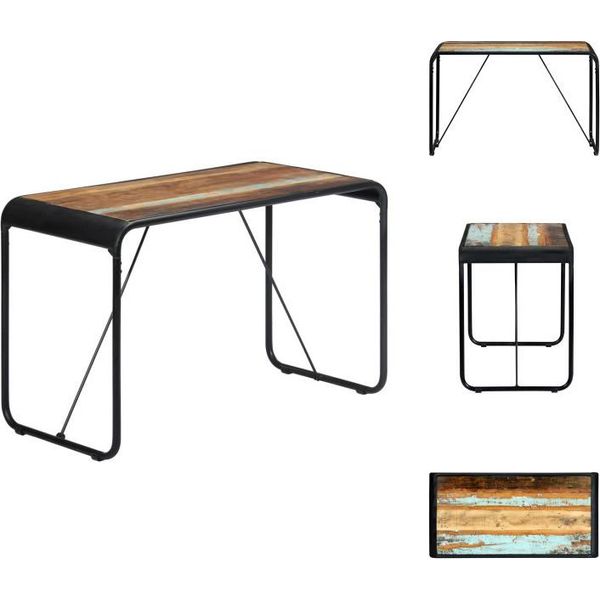 Vidaxl Tavolo Da Pranzo 118X60X76 Cm In Legno Massiccio Antico - Tavoli Da Pranzo-image