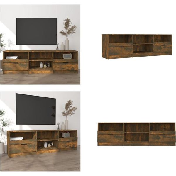 Vidaxl Mobile Tv In Rovere Fumé 150X33,5X45 Cm Materiale A Base Di Legno - Mobile Tv - Mobili Tv - Porta Tv - Mobili Tv-image