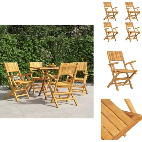 Vidaxl Sedie Da Giardino 4 Pz. Pieghevoli 55X61X90 Cm In Legno Massiccio Di Teak - Sedie Da Giardino-image