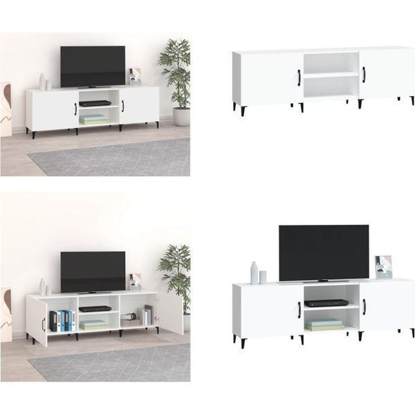Vidaxl Mobile Tv Bianco 150X30X50 Cm In Legno - Mobile Tv - Mobili Tv - Mobili Tv - Porta Tv-image