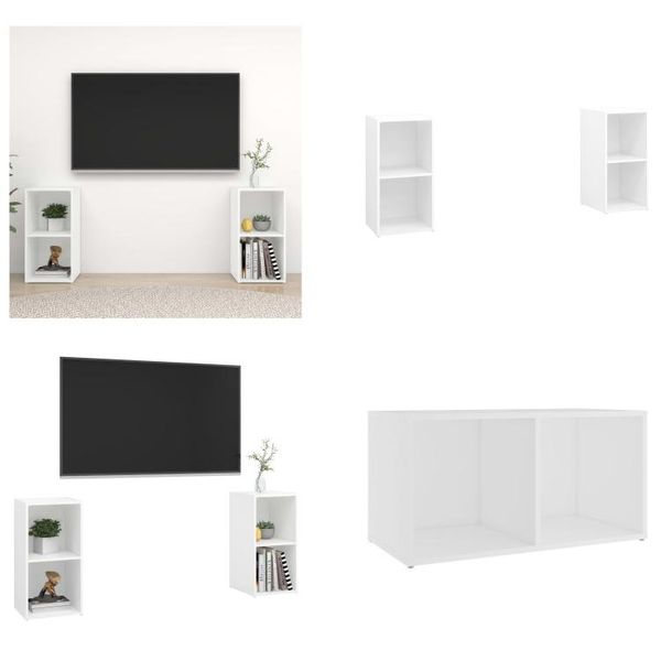 Vidaxl Mobili Tv 2 Pz. Bianco 72X35X36,5 Cm Materiale A Base Di Legno - Mobile Tv - Mobili Tv - Mobili Tv - Mobile Tv-image