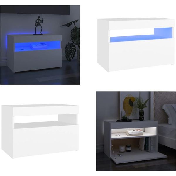 Vidaxl Mobile Tv Con Luci Led Bianco 60X35X40 Cm - Mobile Tv - Mobile Tv - Mobile Tv Con Luci Led - Mobile Tv Con Luci Led-image