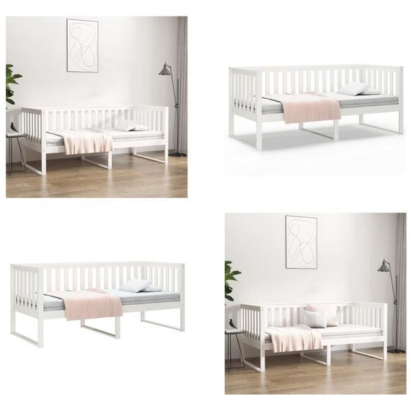Vidaxl Letto Da Giorno Bianco 90X190 Cm Pino Massiccio - Letto Da Giorno - Letti Da Giorno - Letto Da Giorno Legno - Letto Da Giorno Legno Massiccio-image