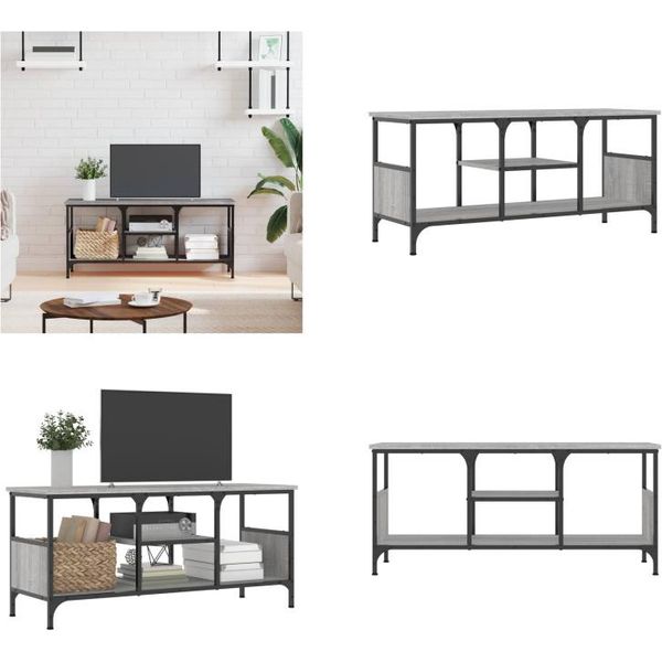 Vidaxl Mobile Tv Grigio Sonoma 100X35X45 Cm Materiale A Base Di Legno E Ferro - Mobile Tv - Mobili Tv - Porta Tv - Mobili Tv-image