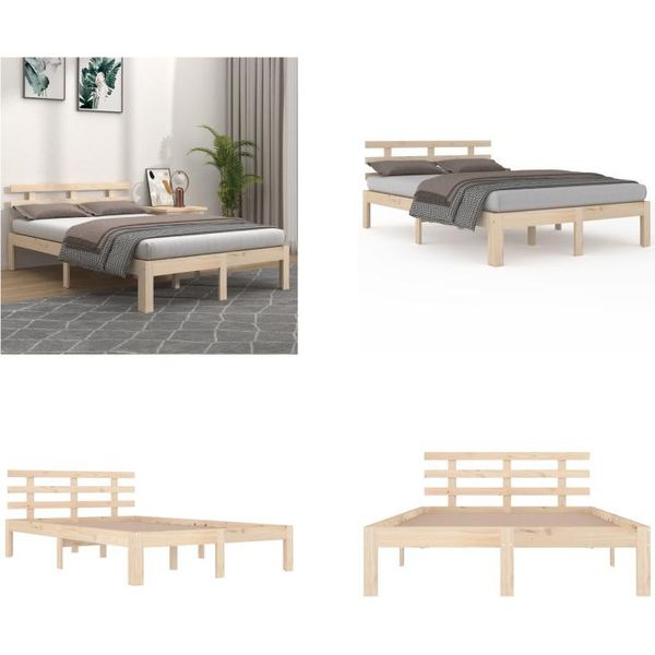 Vidaxl Letto In Legno Massiccio 180X200 Cm - Struttura Letto - Letto - Struttura Letto In Legno-image