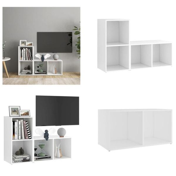 Vidaxl Mobili Tv 2 Pz. Bianco 72X35X36,5 Cm Materiale A Base Di Legno - Mobile Tv - Mobili Tv - Mobili Tv - Mobile Tv-image