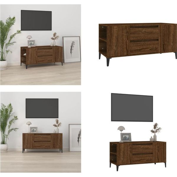 Mobile Tv Vidaxl Look Rovere Marrone 102X44,5X50 Cm Materiale A Base Di Legno - Mobile Tv - Mobile Tv - Mobile Tv - Supporto Tv-image