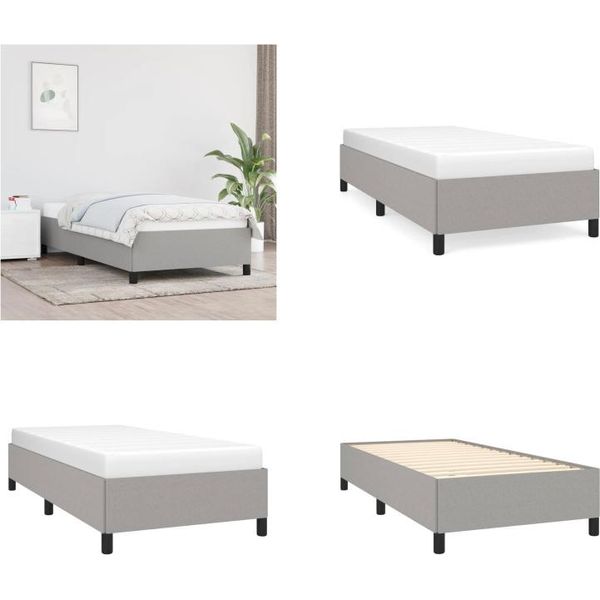 Vidaxl Struttura Letto Grigio Chiaro 90X200 Cm In Tessuto - Struttura Letto - Cornici Letto - Struttura Letto - Letto-image