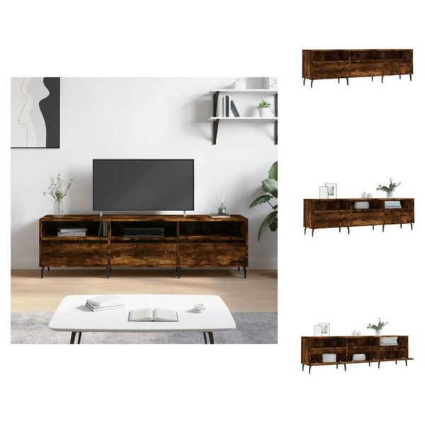 Mobile Tv Vidaxl Rovere Fumé 150X30X44,5 Cm Materiale A Base Di Legno - Mobili Tv-image