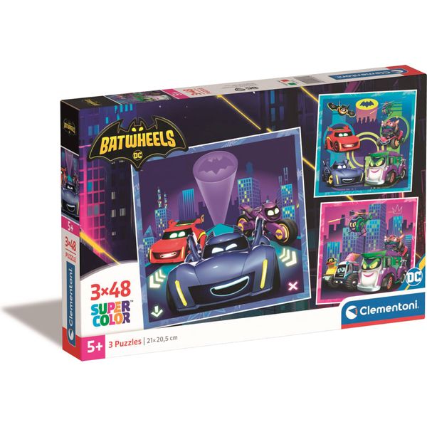 Clementoni - Puzzle Dc Comics Batwheels 3X48 ElementóW - Premium Jakość-image