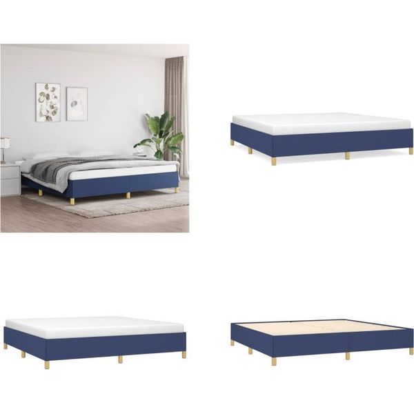 Vidaxl Struttura Letto Blu 200X200 Cm In Tessuto - Struttura Letto - Cornici Letto - Struttura Letto - Letto-image