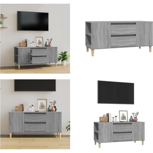 Vidaxl Mobile Tv Grigio Sonoma 102X44,5X50 Cm In Legno - Mobile Tv - Mobili Tv - Mobili Tv - Porta Tv-image