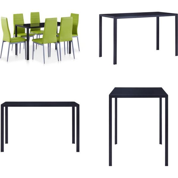 Vidaxl Gruppo Da Pranzo 7 Pezzi Verde - Tavolo E Sedie Da Pranzo - Tavoli E Sedie Da Pranzo - Gruppo Da Pranzo - Gruppi Da Pranzo-image