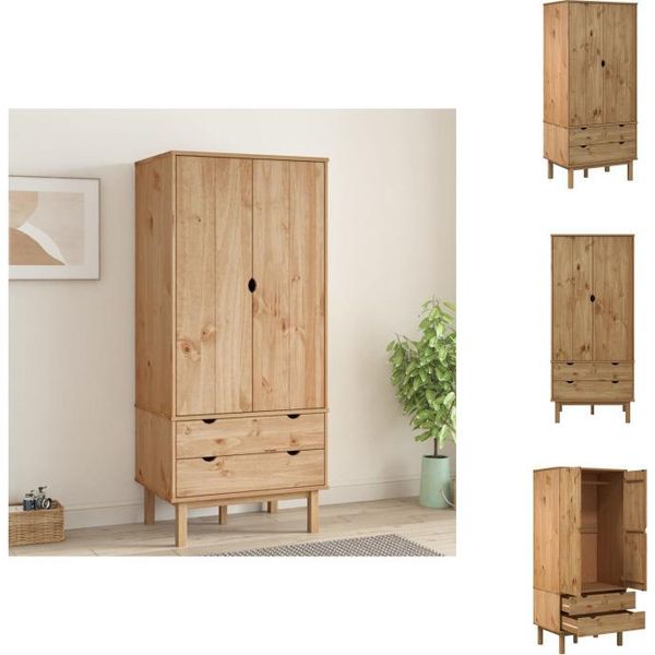 Vidaxl Armadio Otta 76,5X53X172 Cm In Legno Di Pino Massiccio - Armadi-image