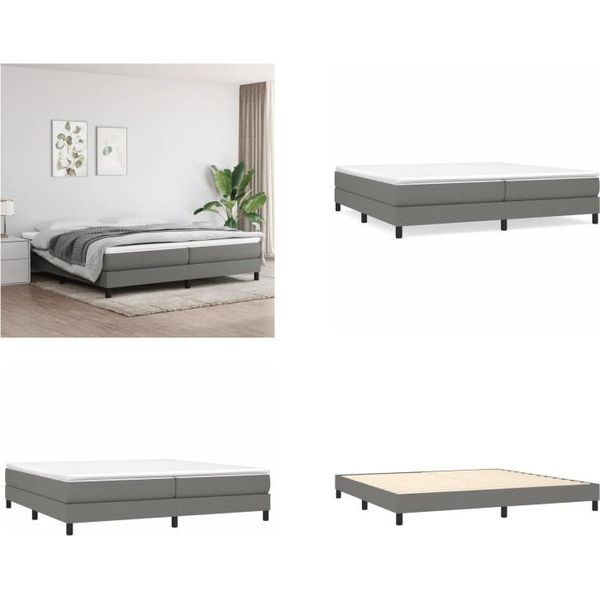 Vidaxl Letto Boxspring Grigio Scuro 200X200 Cm In Tessuto - Letto Boxspring - Boxspringbetten - Bett - SchlafzimmermöBel-image