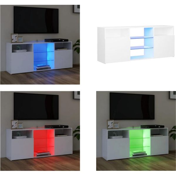Vidaxl Mobile Tv Con Luci Led Bianco 120X30X50 Cm - Mobile Tv - Mobili Tv - Mobile Tv Con Led - Mobili Tv-image