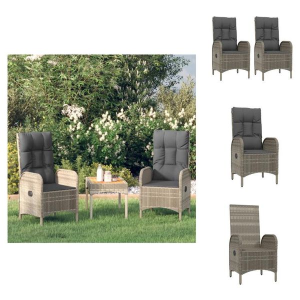 Vidaxl Sedie Da Giardino 2 Pz. Poly Rattan Grigio - Sedie Da Giardino-image