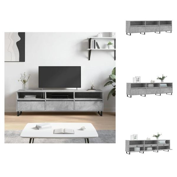 Mobile Tv Vidaxl Grigio Cemento 150X30X44,5 Cm Materiale A Base Di Legno - Mobili Tv-image