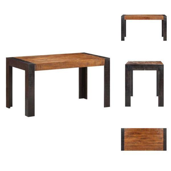 Vidaxl Tavolo Da Pranzo 140X70X76 Cm Legno Massiccio Di Mango Grezzo - Tavoli Da Pranzo-image