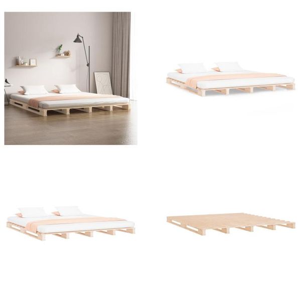 Vidaxl Letto Pallet 120X190 Cm In Pino Massiccio - Letto Pallet - Letti Pallet - Letto Pallet - Letti Pallet-image