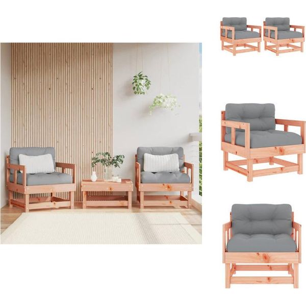 Vidaxl Sedie Da Giardino Con Cuscini 2 Pz. Legno Massiccio Di Abete Douglas - Elementi Per Divani Da Giardino-image