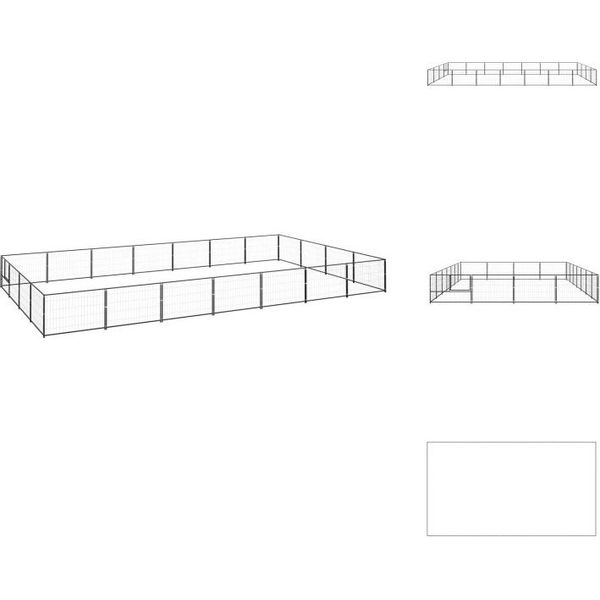 Vidaxl Cuccia Per Cani Nera 28 M² In Acciaio - Cucce E Percorsi Per Cani-image
