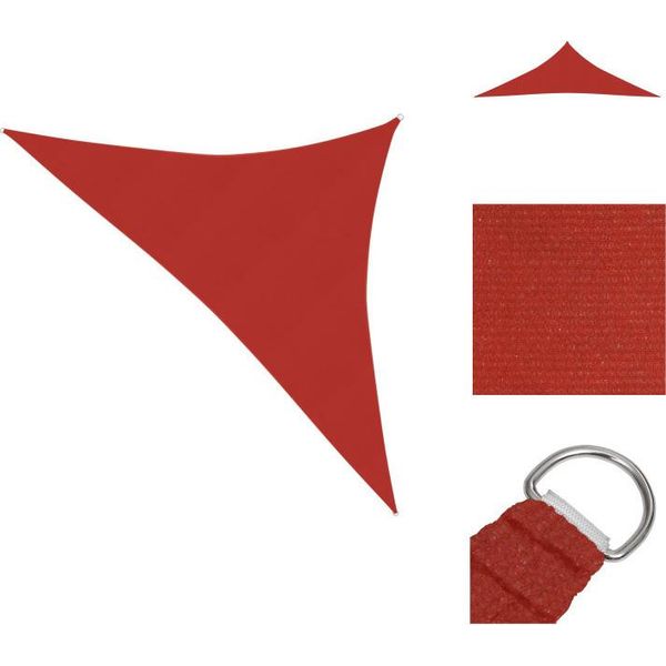 Vidaxl Tenda Da Sole 160 G/M² Rosso 3,5X3,5X4,9 M Hdpe - Ombrelloni E Tende Da Sole-image