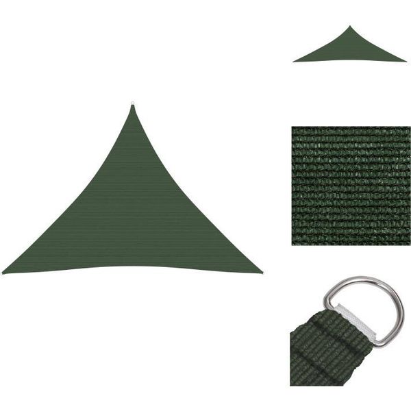 Vidaxl Tenda Da Sole 160 G/M² Verde Scuro 4,5X4,5X4,5 M Hdpe - Ombrelloni E Tende Da Sole-image