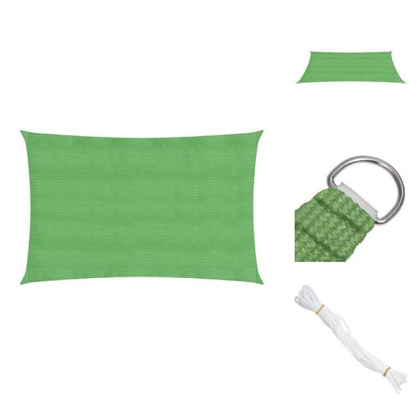 Vidaxl Tenda Da Sole 160 G/M² Verde Chiaro 2X5 M Hdpe - Ombrelloni E Tende Da Sole-image