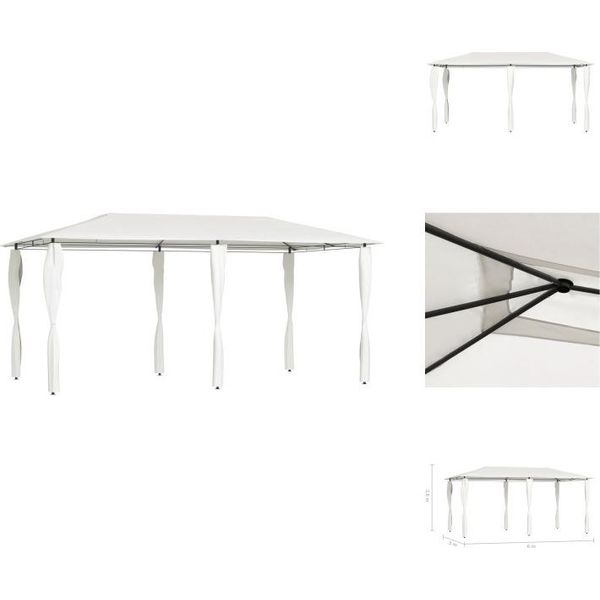 Vidaxl Padiglione Con Coperture Per Pali 3X6X2,6 M Crema 160 G/M² - Padiglioni E Tende Per Feste-image