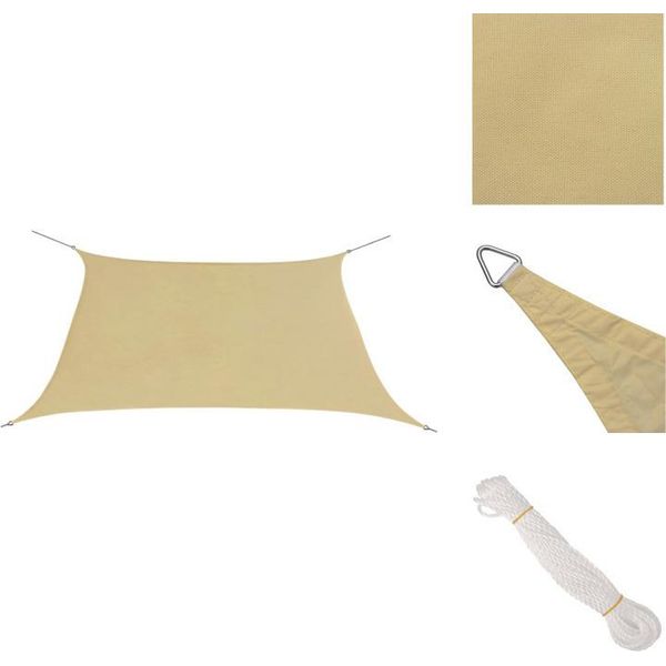 Vidaxl Tenda Da Sole In Tessuto Oxford Quadrato 3,6 X 3,6 M Beige - Ombrelloni E Tende Da Sole-image