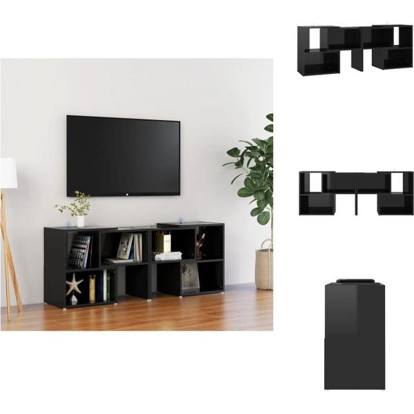 Vidaxl Mobile Tv Nero Lucido 104X30X52Cm Materiale Legno - Mobili Tv-image