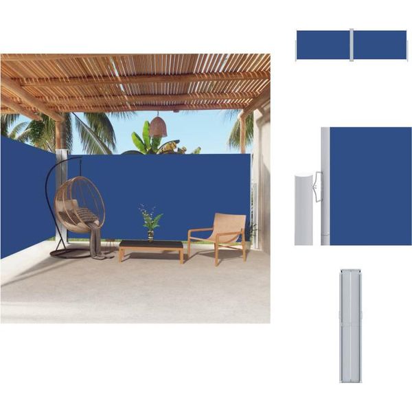 Vidaxl Tenda Laterale Estensibile Blu 180X600 Cm - Ombrelloni E Tende Da Sole-image