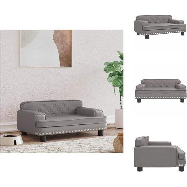 Vidaxl Letto Per Cani Grigio 70X45X30 Cm In Pelle Finta - Letti Per Cani-image