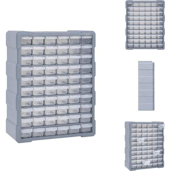 Vidaxl Organizzatore Multi-Cassetto Con 60 Cassetti 38X16X47,5 Cm - Cassette Per Attrezzi-image