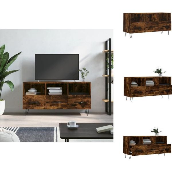 Mobile Tv Vidaxl Rovere Fumé 102X36X50 Cm Materiale A Base Di Legno - Mobili Tv-image