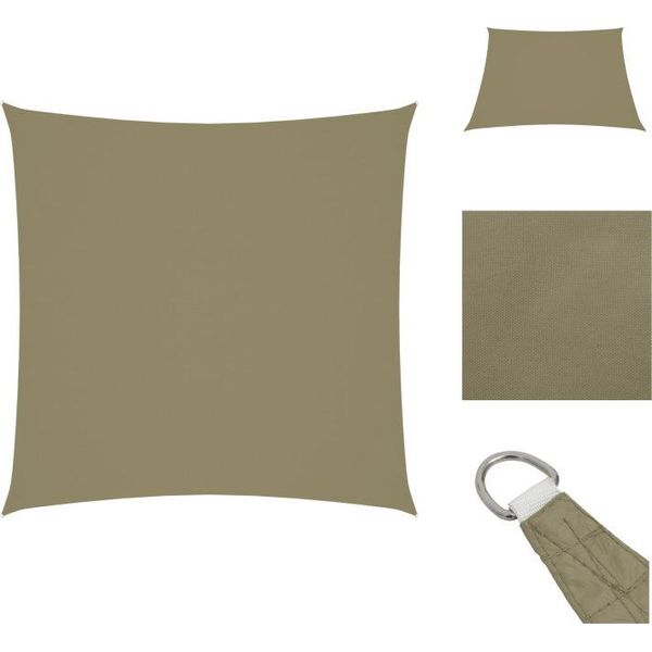 Vidaxl Tenda Da Sole In Tessuto Oxford Quadrato 4X4 M Beige - Ombrelloni E Tende Da Sole-image