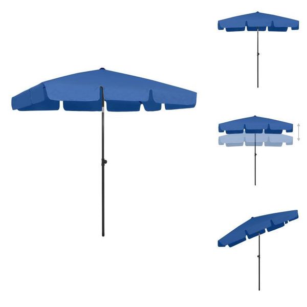 Vidaxl Ombrellone Azzurro 200X125 Cm - Ombrelloni E Tende Da Sole-image