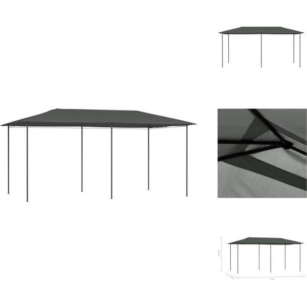 Vidaxl Pavilion 3X6X2,6 M Antracite 160 G/M² - Padiglioni E Tende Per Feste-image