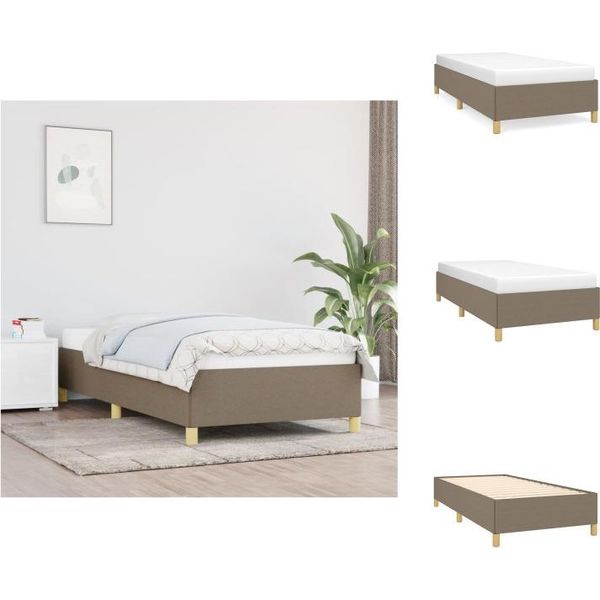 Vidaxl Struttura Letto In Tessuto Taupe 90X200 Cm - Letti E Strutture Letto-image
